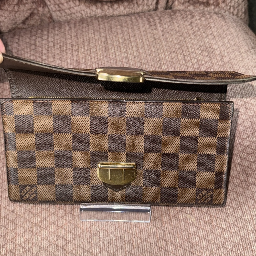 LOUIS VUITTON DAMIERE EBENE PORTEFEUILLE SISTINA LONG WALLET - Picture 7 of 9